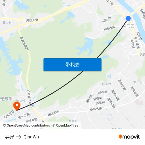 井岸 to QianWu map