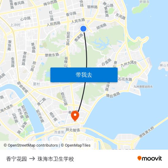 香宁花园 to 珠海市卫生学校 map