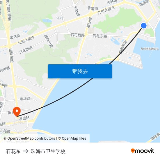 石花东 to 珠海市卫生学校 map