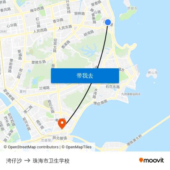 湾仔沙 to 珠海市卫生学校 map