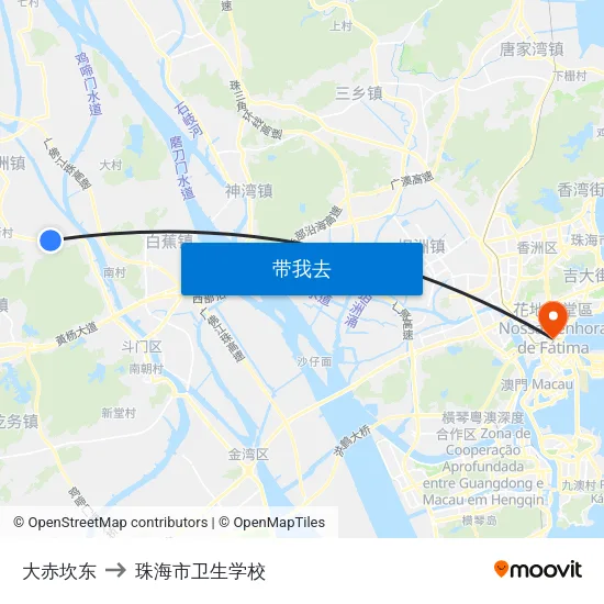 大赤坎东 to 珠海市卫生学校 map
