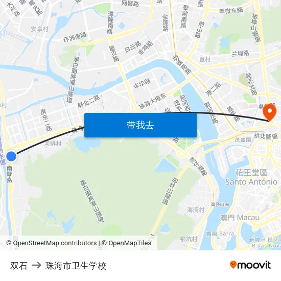 双石 to 珠海市卫生学校 map