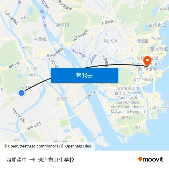 西埔路中 to 珠海市卫生学校 map