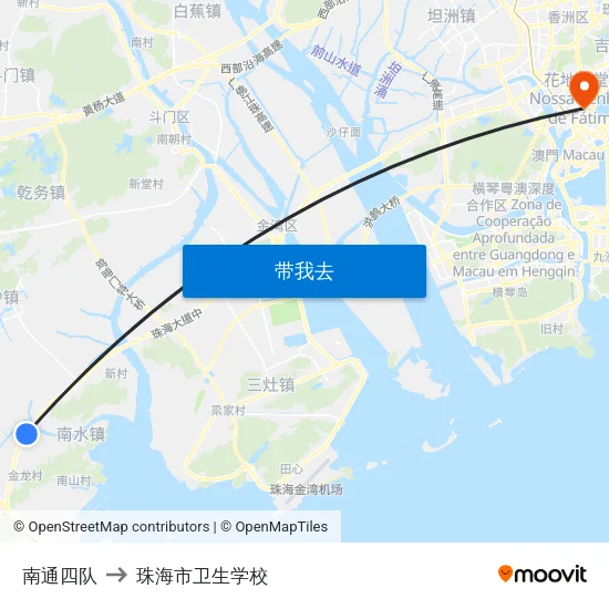 南通四队 to 珠海市卫生学校 map