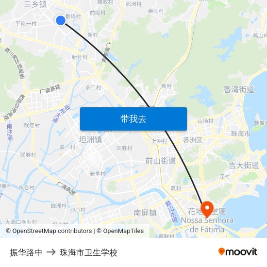 振华路中 to 珠海市卫生学校 map
