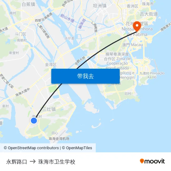 永辉路口 to 珠海市卫生学校 map