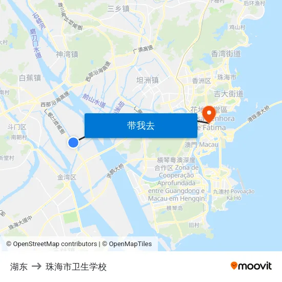 湖东 to 珠海市卫生学校 map