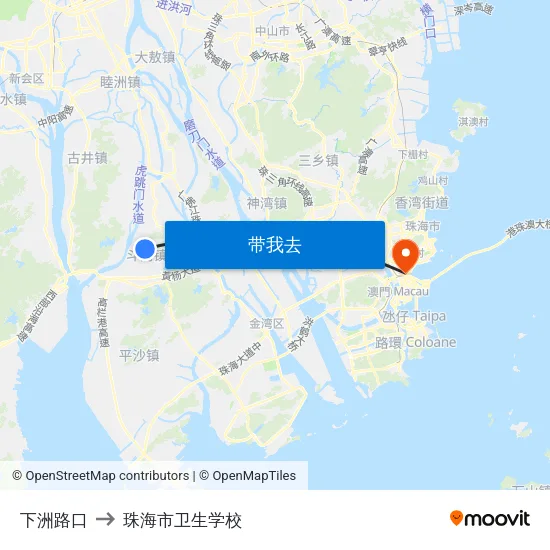 下洲路口 to 珠海市卫生学校 map