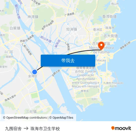 九围宿舍 to 珠海市卫生学校 map