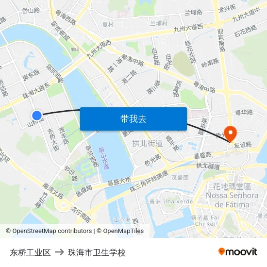 东桥工业区 to 珠海市卫生学校 map