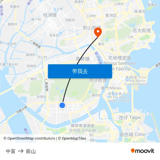 中富 to 前山 map