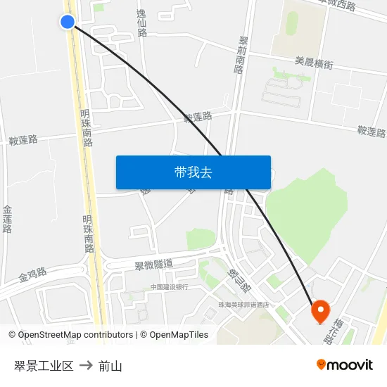 翠景工业区 to 前山 map