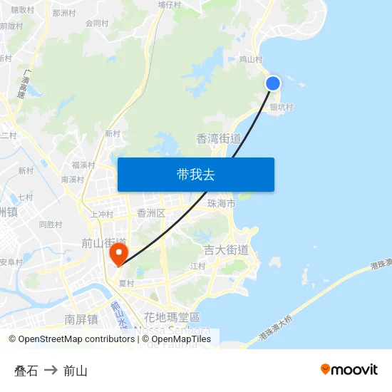 叠石 to 前山 map