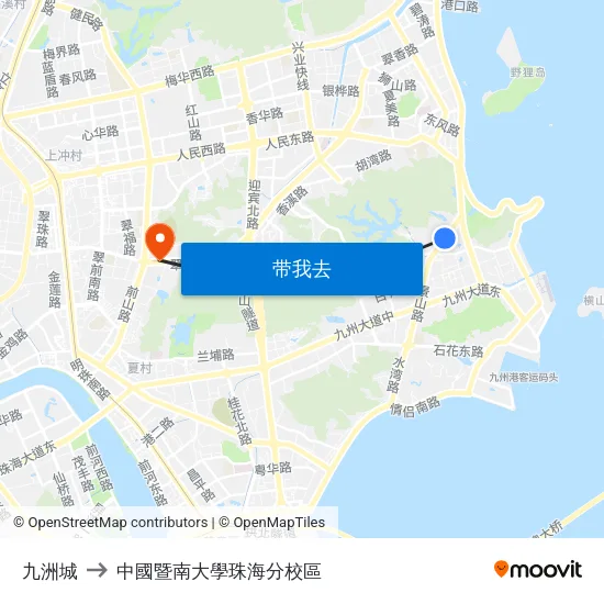 九洲城 to 中國暨南大學珠海分校區 map
