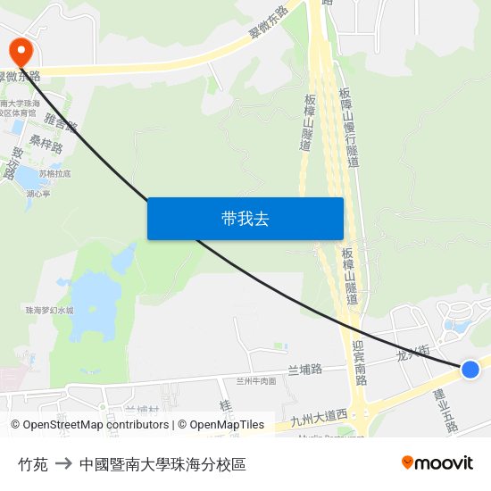竹苑 to 中國暨南大學珠海分校區 map