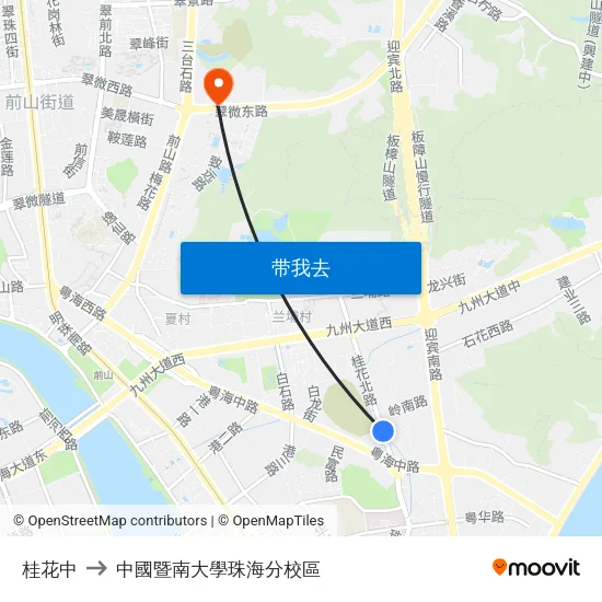 桂花中 to 中國暨南大學珠海分校區 map
