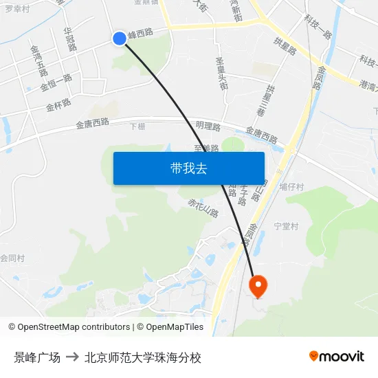 景峰广场 to 北京师范大学珠海分校 map