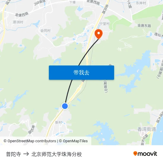 普陀寺 to 北京师范大学珠海分校 map