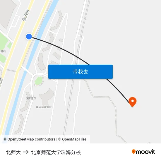北师大 to 北京师范大学珠海分校 map