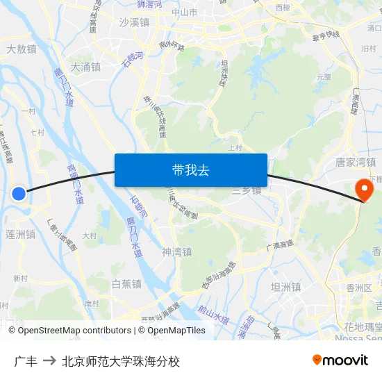 广丰 to 北京师范大学珠海分校 map