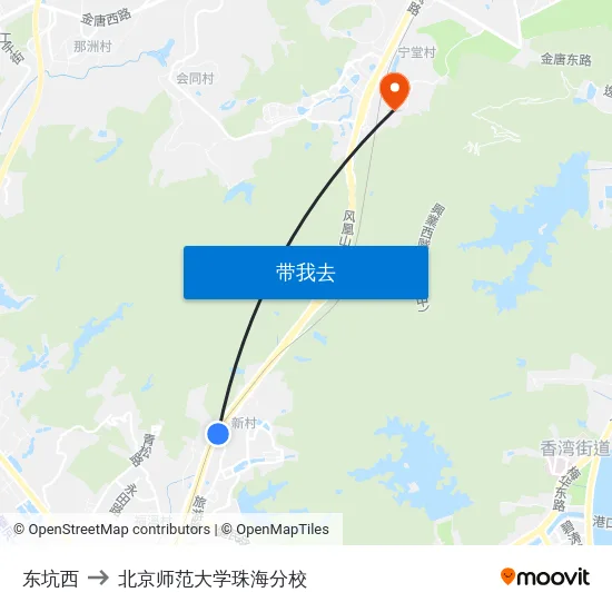 东坑西 to 北京师范大学珠海分校 map