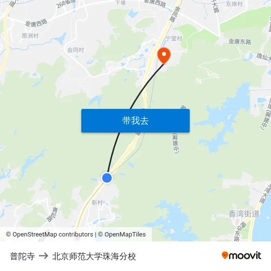 普陀寺 to 北京师范大学珠海分校 map