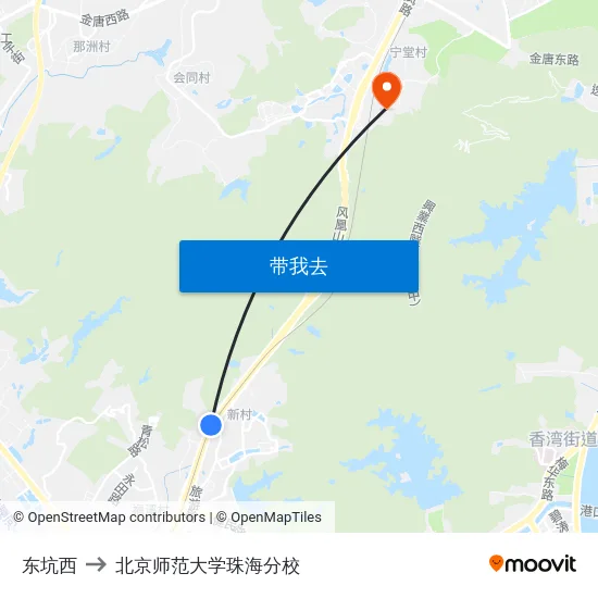 东坑西 to 北京师范大学珠海分校 map