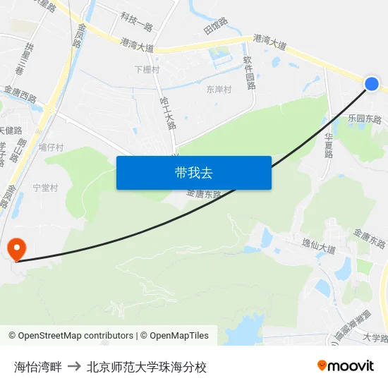 海怡湾畔 to 北京师范大学珠海分校 map