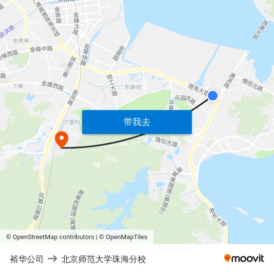 裕华公司 to 北京师范大学珠海分校 map