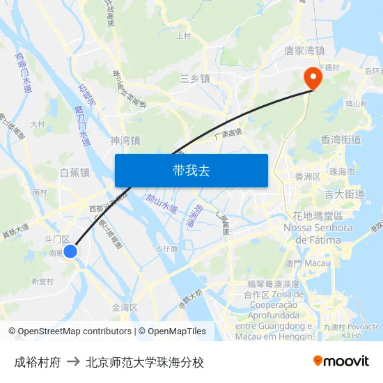 成裕村府 to 北京师范大学珠海分校 map