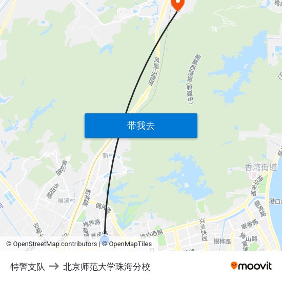 特警支队 to 北京师范大学珠海分校 map