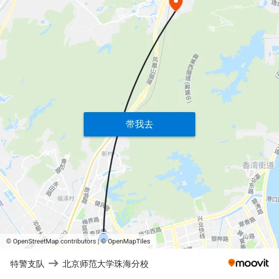 特警支队 to 北京师范大学珠海分校 map