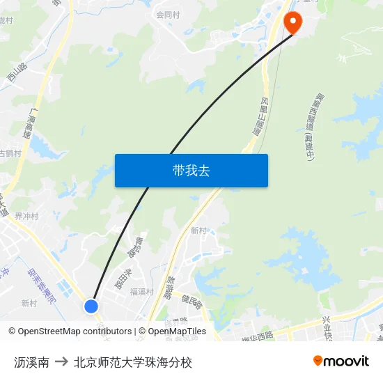 沥溪南 to 北京师范大学珠海分校 map