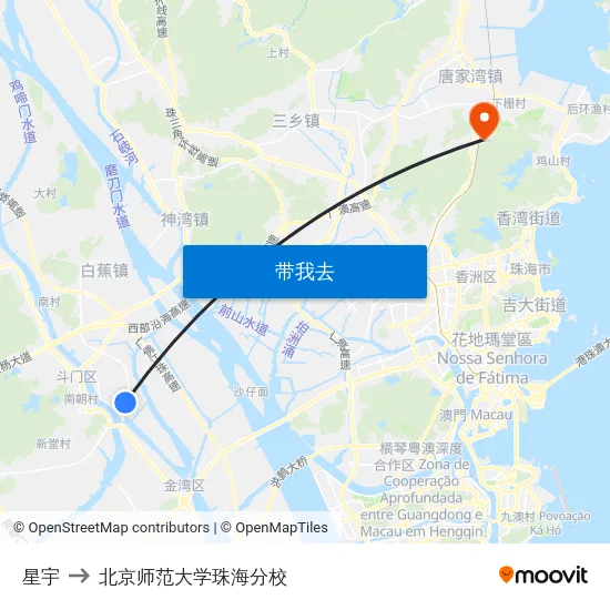 星宇 to 北京师范大学珠海分校 map