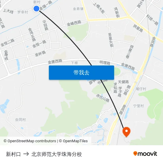 新村口 to 北京师范大学珠海分校 map
