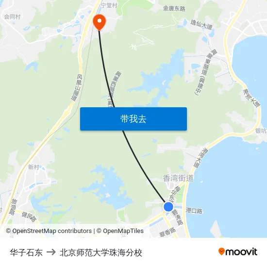 华子石东 to 北京师范大学珠海分校 map