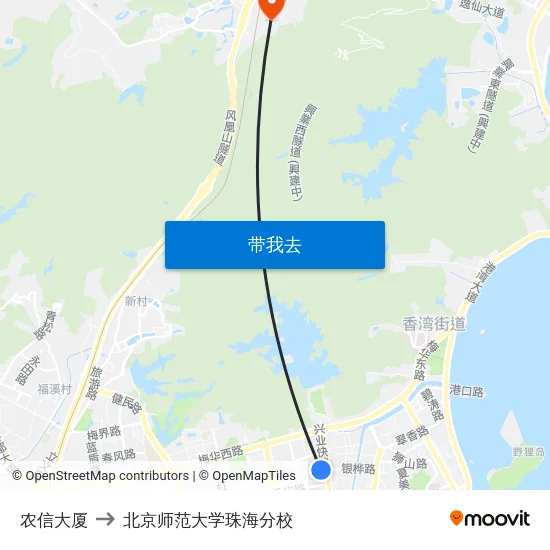 农信大厦 to 北京师范大学珠海分校 map