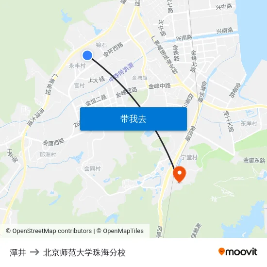 潭井 to 北京师范大学珠海分校 map