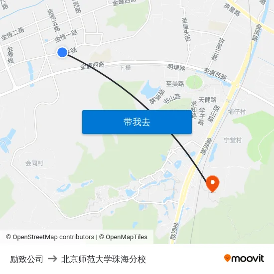 励致公司 to 北京师范大学珠海分校 map