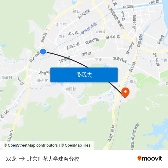 双龙 to 北京师范大学珠海分校 map
