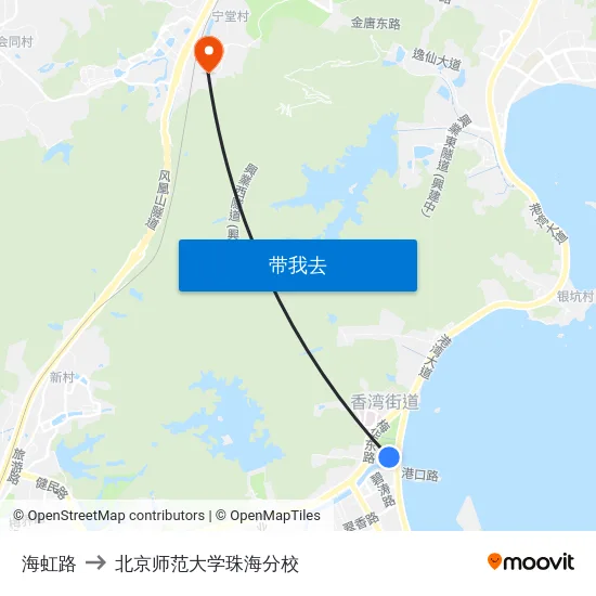 海虹路 to 北京师范大学珠海分校 map