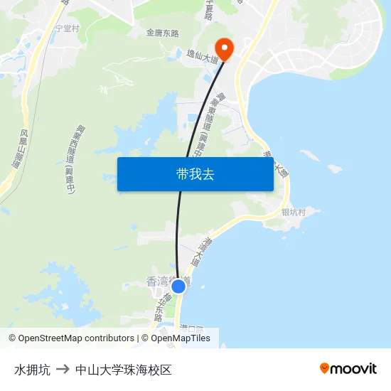 水拥坑 to 中山大学珠海校区 map