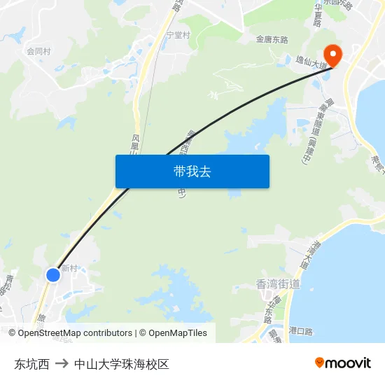 东坑西 to 中山大学珠海校区 map