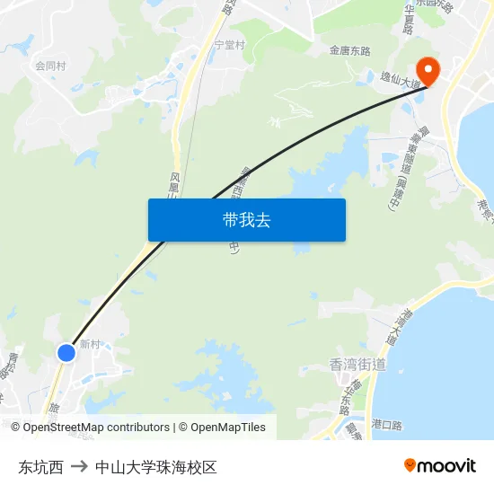 东坑西 to 中山大学珠海校区 map