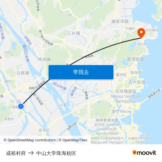 成裕村府 to 中山大学珠海校区 map
