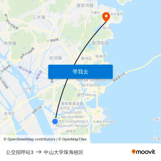 公交招呼站3 to 中山大学珠海校区 map