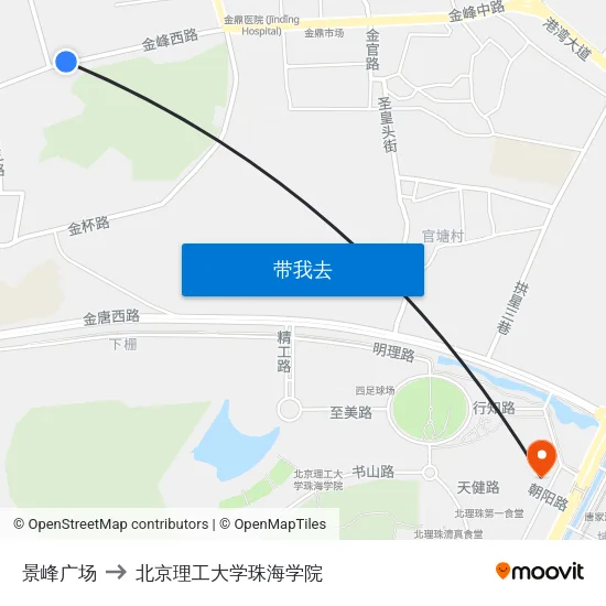景峰广场 to 北京理工大学珠海学院 map