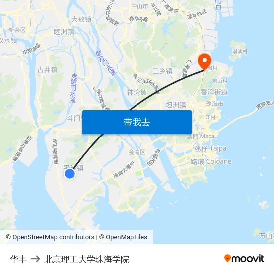 华丰 to 北京理工大学珠海学院 map