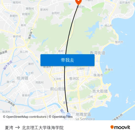夏湾 to 北京理工大学珠海学院 map