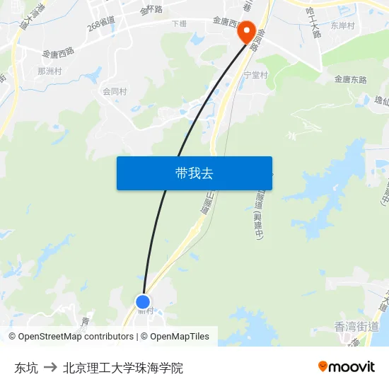 东坑 to 北京理工大学珠海学院 map
